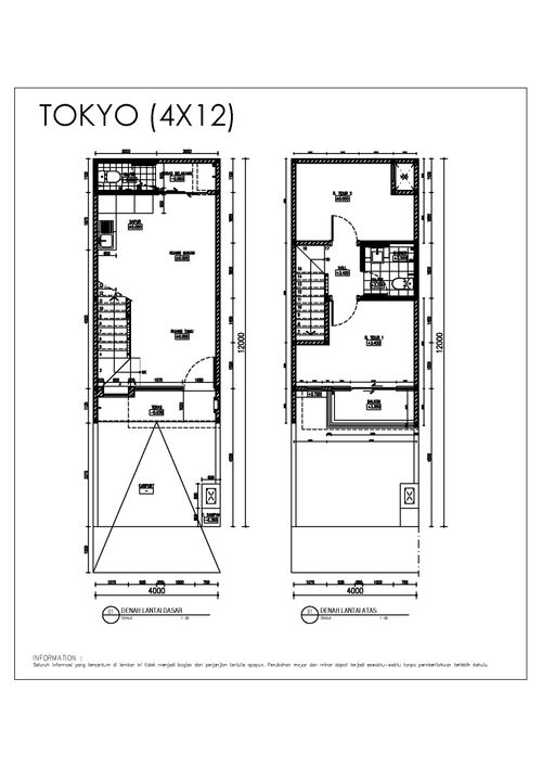 foto denah rumah tipe TOKYO 4X10 perumahan Green Village