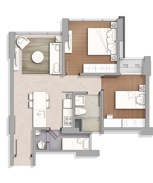 foto tampak rumah tipe Tower 5-C 2 BR (SF) perumahan Apartement Marigold