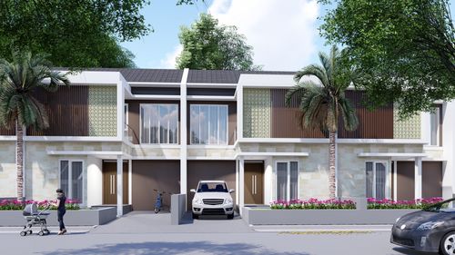 foto tampak rumah tipe 99 perumahan Athena Residence