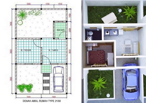 foto denah rumah tipe 22 perumahan PERUMAHAN GRAHA GRANDE