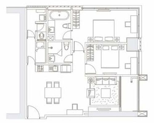 foto denah rumah tipe TOWER 2 UNIT F 2BR+ perumahan THE ELEMENTS