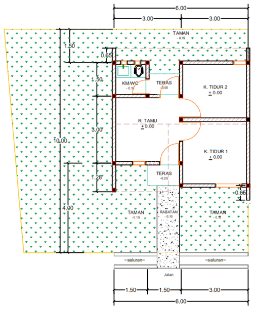 foto denah rumah tipe H04-8 perumahan Kepuren Residence (Kepuren)