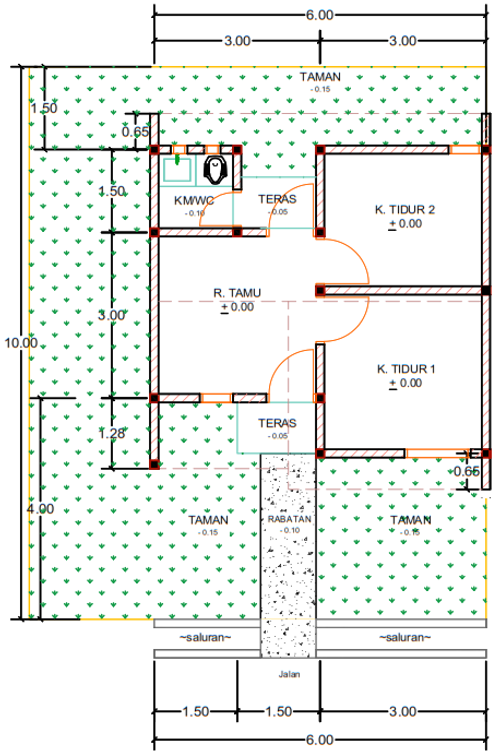 foto denah rumah tipe H06-1, 10 perumahan Kepuren Residence (Kepuren)