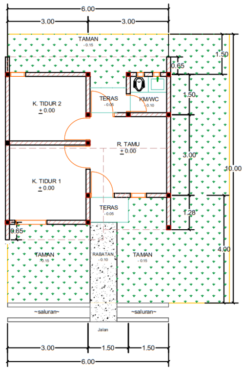 foto denah rumah tipe H06-9, 18 perumahan Kepuren Residence (Kepuren)