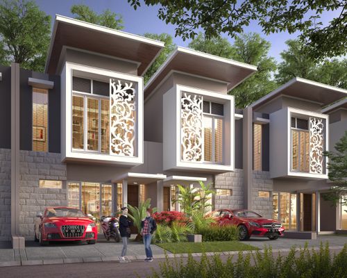 foto tampak rumah tipe CHARAKA PLUS perumahan PURI SAFIRA REGENCY
