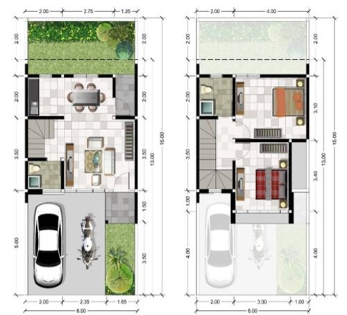 foto denah rumah tipe CHARAKA PLUS perumahan PURI SAFIRA REGENCY