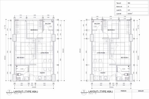 foto denah rumah tipe 2 - BR (H5A) perumahan TAMANSARI ISWARA APARTMENT