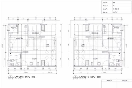 foto denah rumah tipe 2 - BR (H8B) perumahan TAMANSARI ISWARA APARTMENT