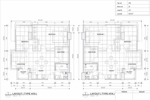 foto denah rumah tipe 3 - BR (H7A) perumahan TAMANSARI ISWARA APARTMENT