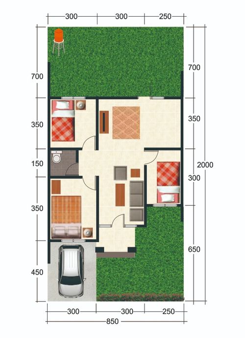 foto denah rumah tipe 70 B perumahan GRIYA SATRIA BUKIT PERMATA TAHAP I