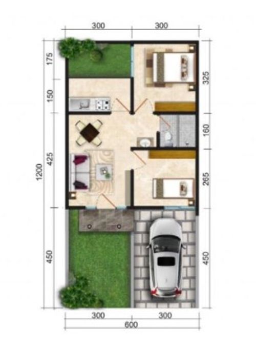 foto denah rumah tipe LEBAR 6 (17) BLOK B.20 perumahan CitraLand Cibubur