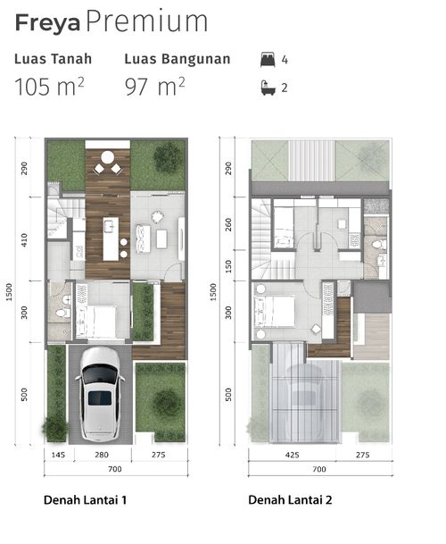 foto denah rumah tipe FREYA perumahan SUMMARECON BANDUNG - CLUSTER FLORA TAHAP 1 & 2