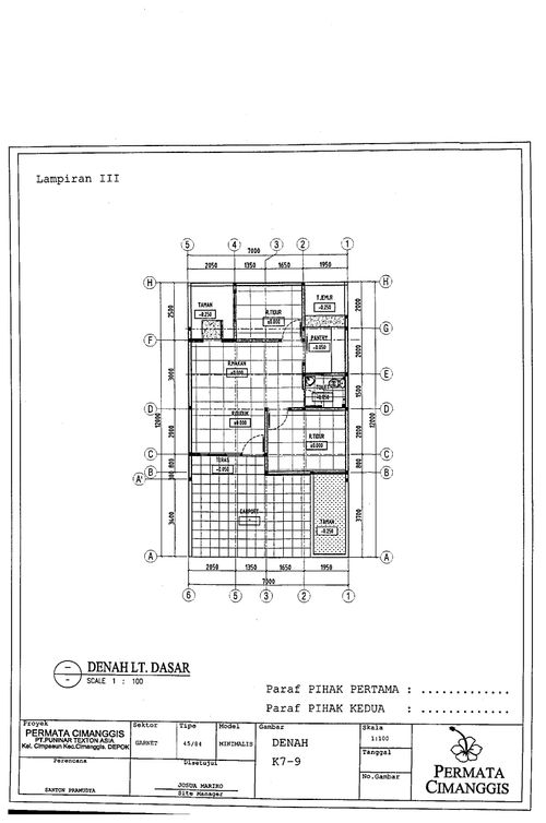 foto denah rumah tipe 45/84 perumahan PERUMAHAN PERMATA CIMANGGIS