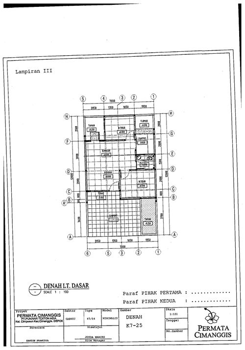 foto denah rumah tipe 45/84 perumahan PERUMAHAN PERMATA CIMANGGIS
