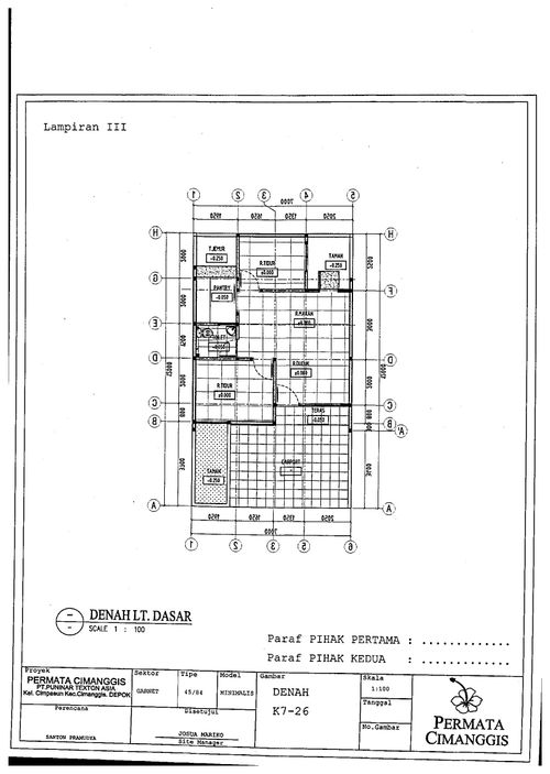 foto denah rumah tipe 45/84 perumahan PERUMAHAN PERMATA CIMANGGIS