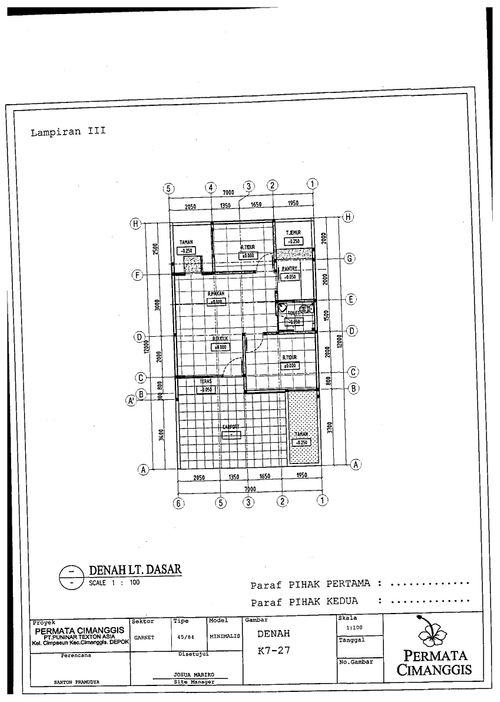 foto denah rumah tipe 45/84 perumahan PERUMAHAN PERMATA CIMANGGIS