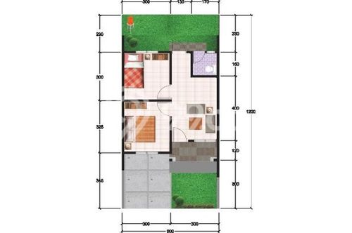 foto denah rumah tipe 36 D perumahan PERUMAHAN GRIYA SATRIA BUKIT PERMATA TAHAP IV