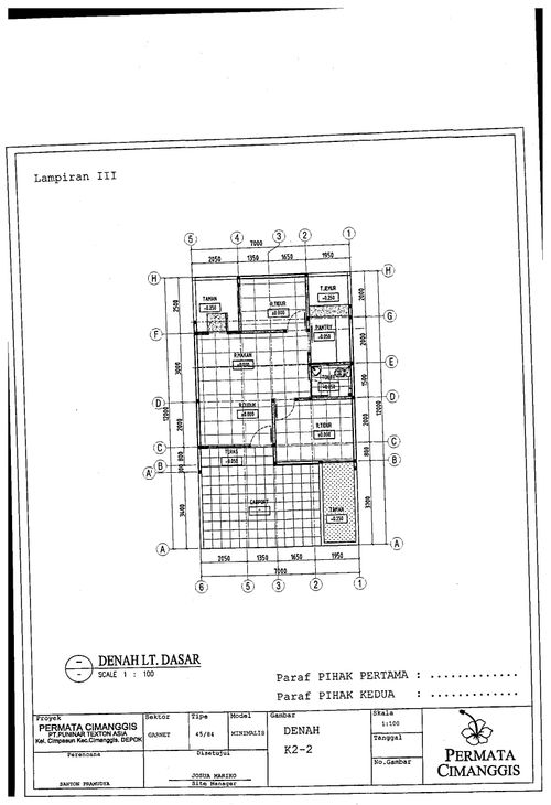 foto denah rumah tipe 45/84 perumahan PERUMAHAN PERMATA CIMANGGIS