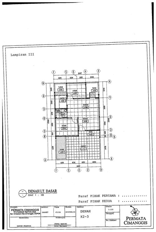 foto denah rumah tipe 45/84 perumahan PERUMAHAN PERMATA CIMANGGIS