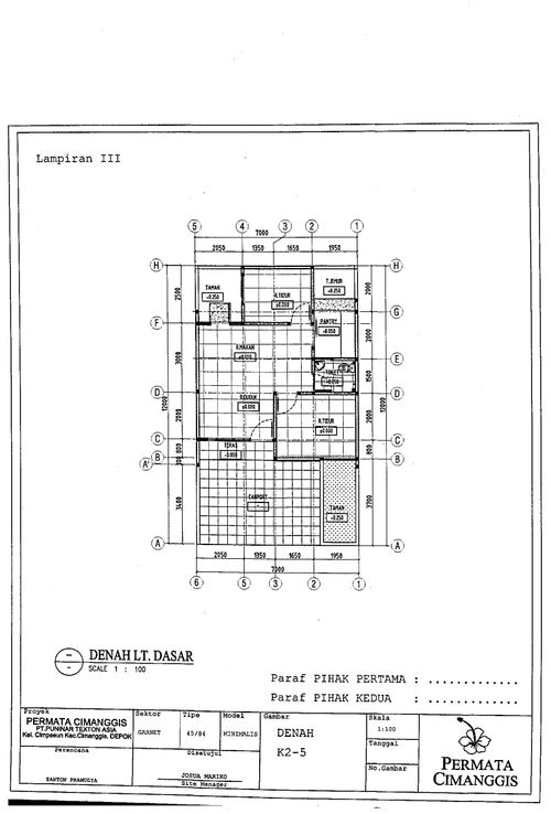 foto denah rumah tipe 45/84 perumahan PERUMAHAN PERMATA CIMANGGIS