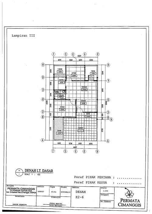 foto denah rumah tipe 45/84 perumahan PERUMAHAN PERMATA CIMANGGIS