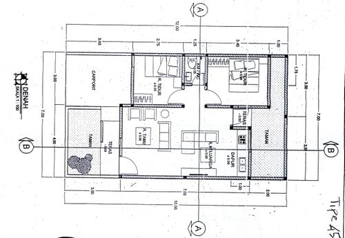 foto denah rumah tipe 45 perumahan Green Garden Residence II