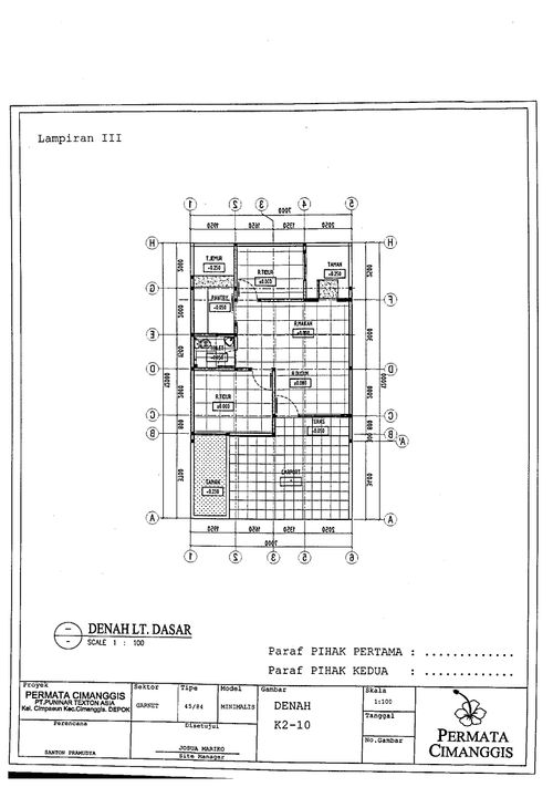 foto denah rumah tipe 45/84 perumahan PERUMAHAN PERMATA CIMANGGIS