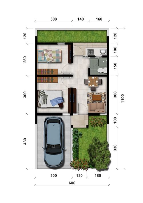 foto denah rumah tipe Standar 32 perumahan ORCHARD VILLAGE