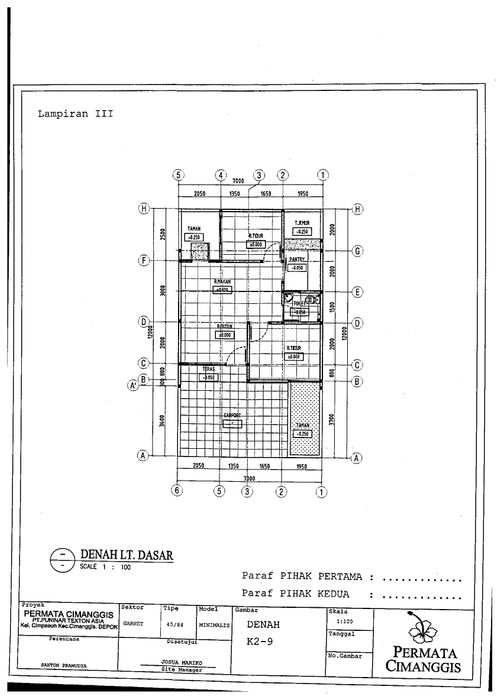 foto denah rumah tipe 45/84 perumahan PERUMAHAN PERMATA CIMANGGIS