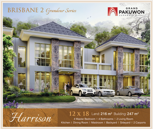 foto tampak rumah tipe HARRISON perumahan BRISBANE - GLADSTONE