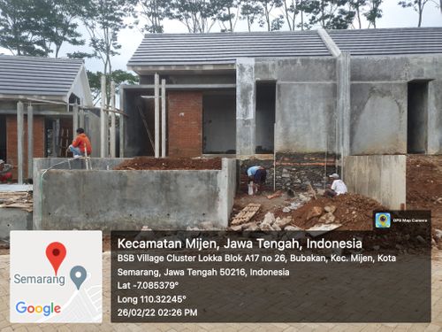 foto tampak rumah tipe Mahoni 36 perumahan BSB Village Lokka Kayon