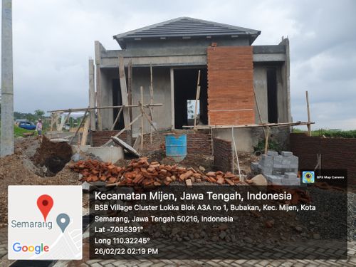 foto tampak rumah tipe Gaharu 48 perumahan BSB Village Lokka Kayon