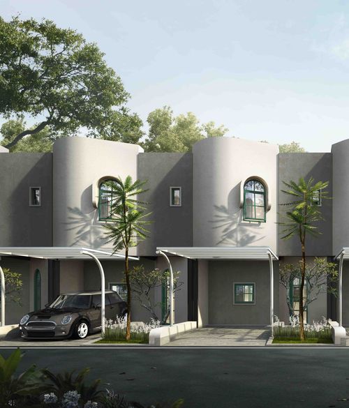 foto tampak rumah tipe GILENIA perumahan NEW LAGOOSI VILLAGE