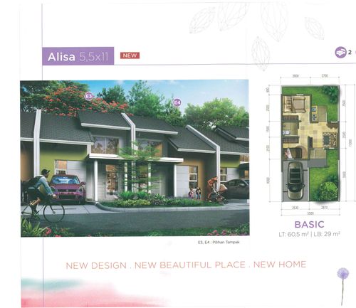 foto tampak rumah tipe ALISA BASIC perumahan Summarecon Emerald Karawang - Cluster Sevanti