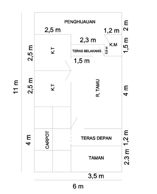 foto denah rumah tipe 30/66 perumahan ALFA RESIDENCE 5