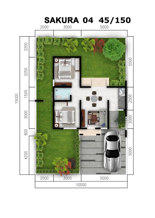 foto denah rumah tipe Sakura 4 (17-Des-21) perumahan CitraIndah City Bukit Sakura