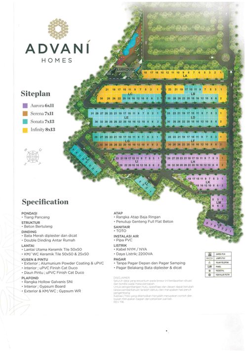 foto denah rumah tipe SONATA BASIC perumahan Summarecon Emerald Karawang - Cluster Advani