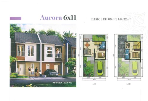 foto tampak rumah tipe AURORA BASIC perumahan Summarecon Emerald Karawang - Cluster Advani