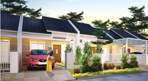 foto tampak rumah tipe NEW EMERALD KHUSUS perumahan HEAVENLAND PARK