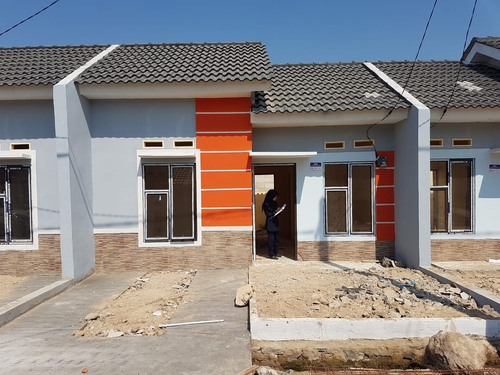 foto tampak rumah tipe 30 / 73 perumahan Griya Artha Sepatan