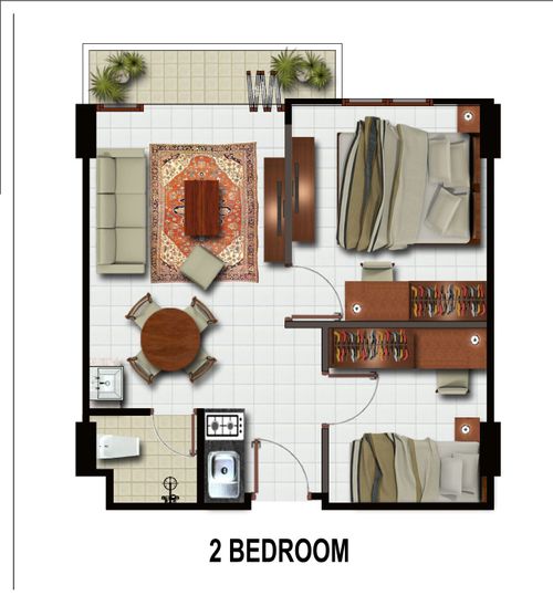 foto denah rumah tipe 2 BC 48 perumahan Gateway Pasteur Apartment TOPAZ DIAMOND