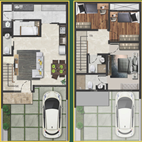 foto denah rumah tipe 9 X 12.5 BERLIN HOEK ABR6-001 perumahan Sedayu City @Kelapa Gading Tahap 1