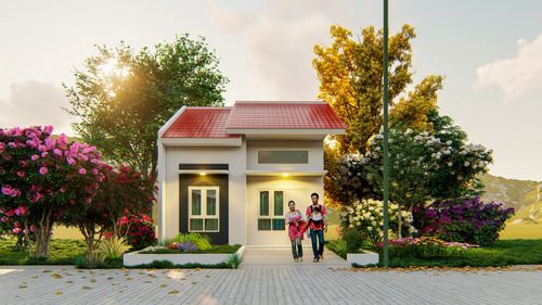 foto tampak rumah tipe BUNAKEN-B5 perumahan Sawangan Permai