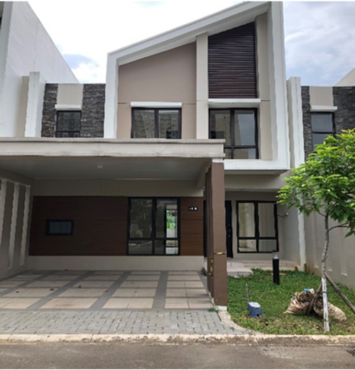 foto tampak rumah tipe PRV HICKORY 8X20 perumahan PERUMAHAN PODOMORO RIVER VIEW