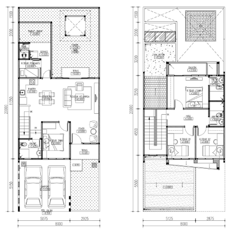 foto denah rumah tipe PRV HICKORY 8X20 perumahan PERUMAHAN PODOMORO RIVER VIEW
