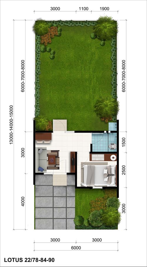 foto denah rumah tipe Lotus 2A (17-Des-21) perumahan CitraIndah City