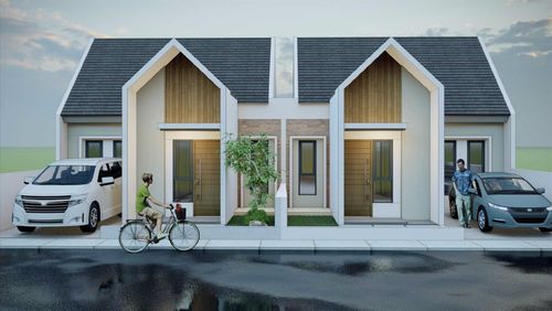 foto tampak rumah tipe MUSI perumahan GREEN SENTOSA ASRI