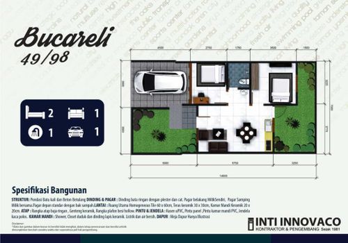 foto denah rumah tipe BUCARELI perumahan NUSA INDAH RESIDENCE