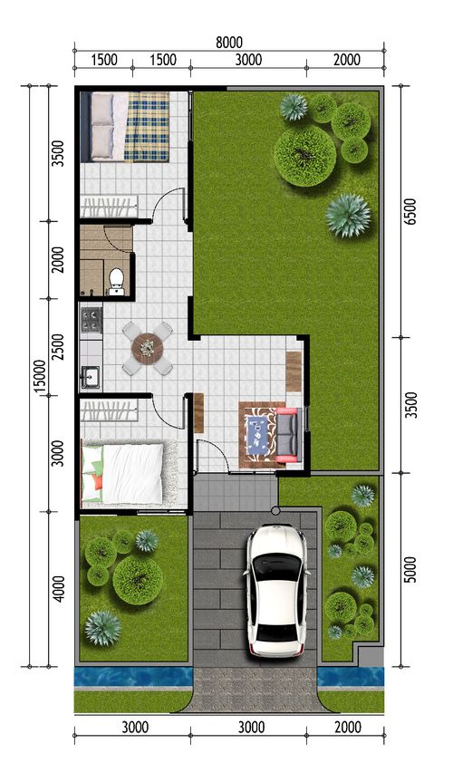 foto denah rumah tipe Garden House Sudut perumahan CitraRaya City Cluster Springhill