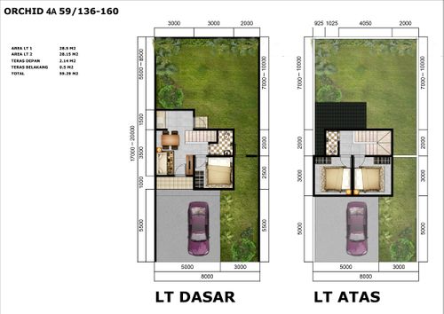 foto denah rumah tipe Orchid 4 59A (17-Des-21) perumahan CitraIndah City Bukit Orchid